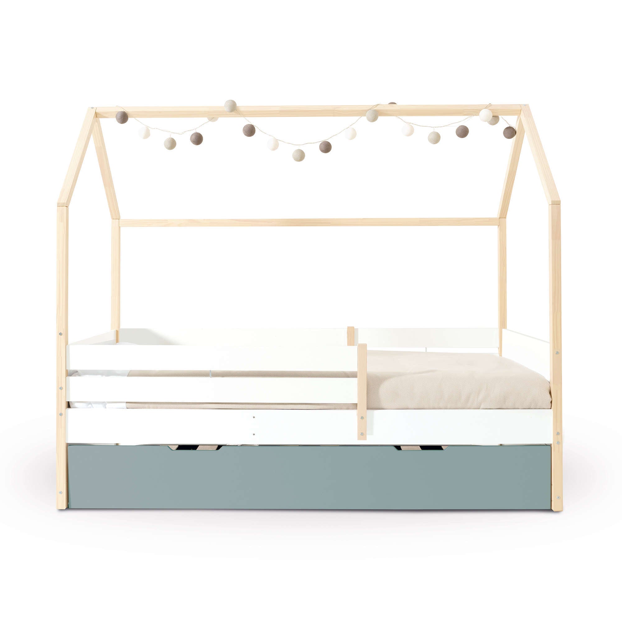 Letto-cassetta Montessori 90x200 cm legno/bianco · Sogni XL NB2000