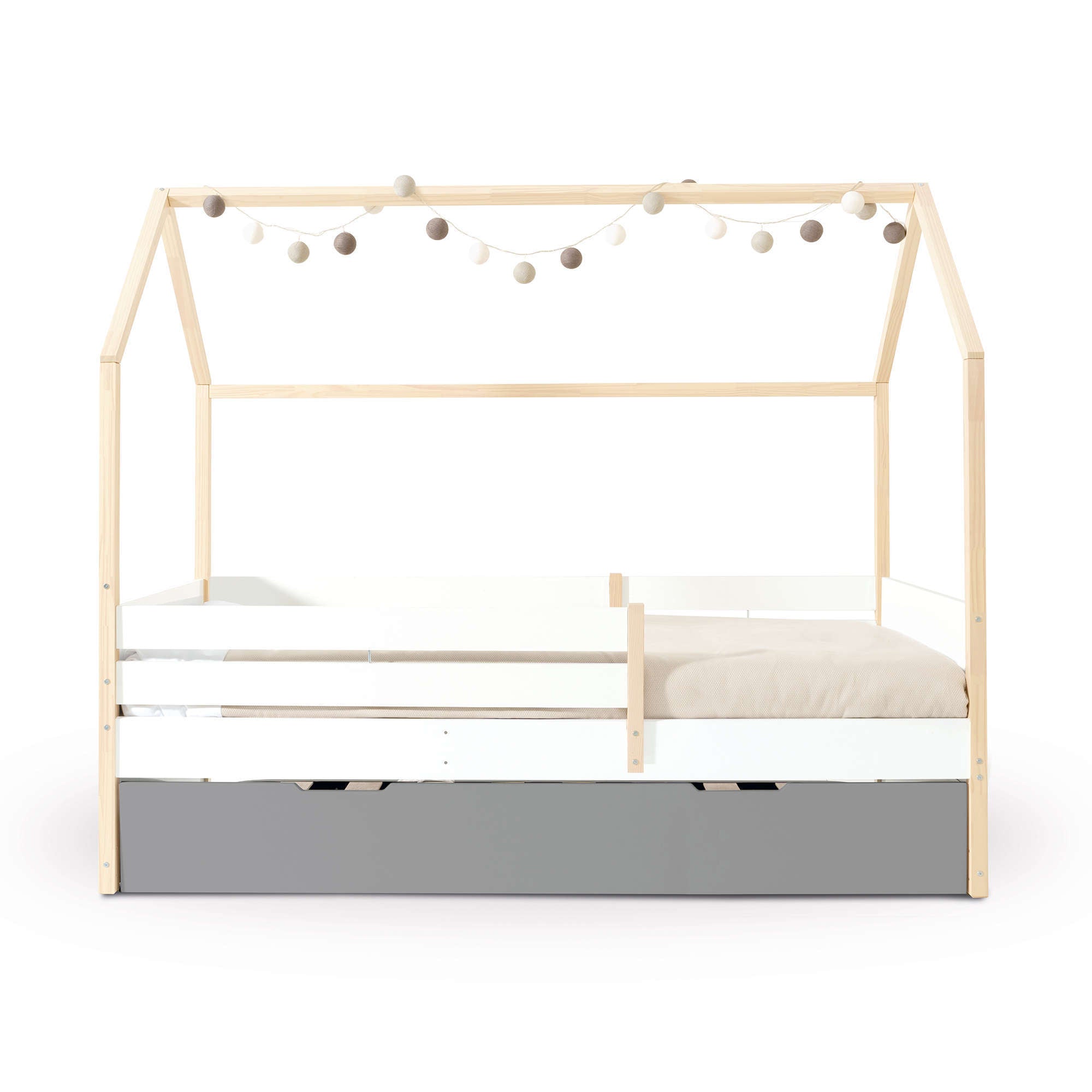 Letto-cassetta Montessori 90x200 cm legno/bianco · Sogni XL NB2000