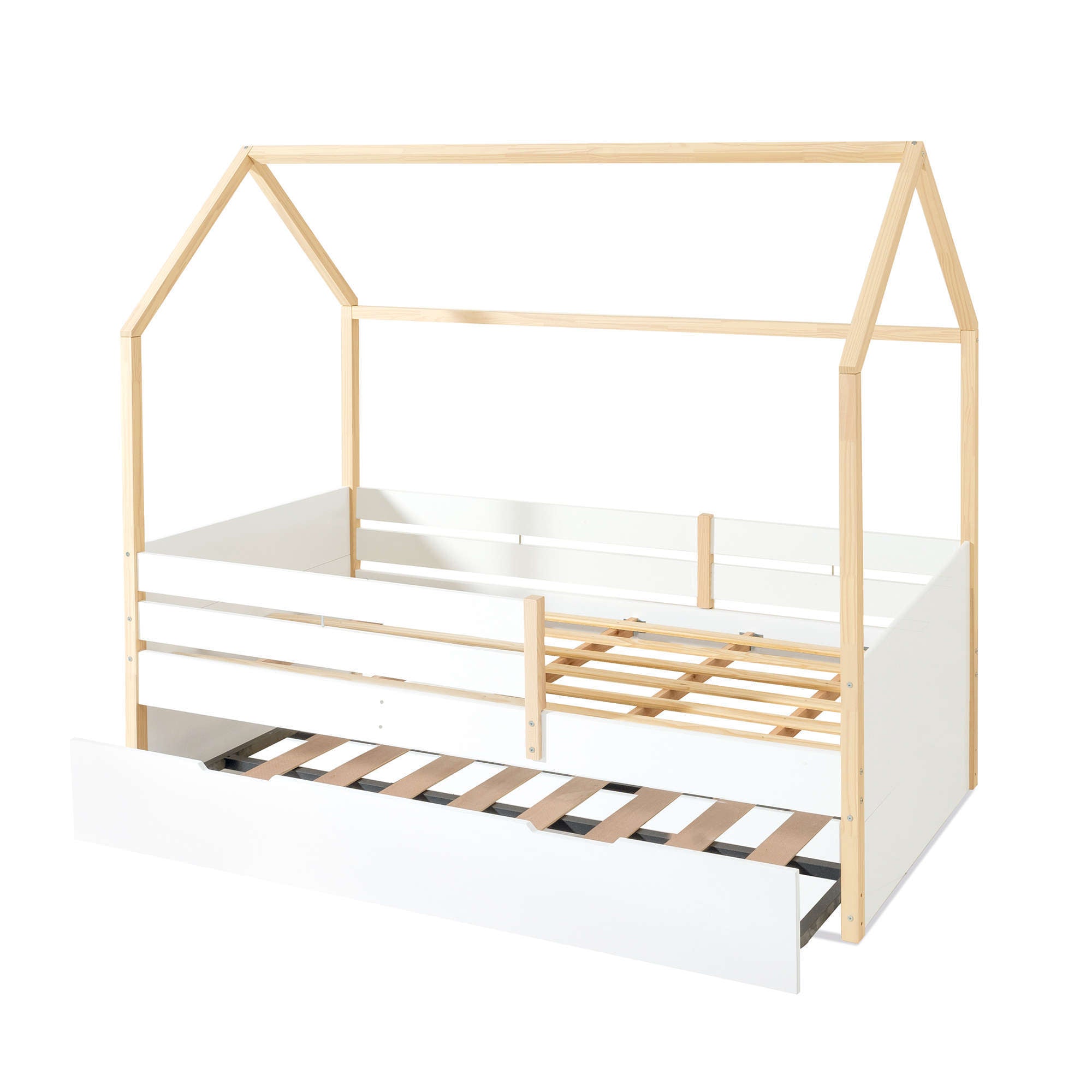 Letto-cassetta Montessori 90x200 cm legno/bianco · Sogni XL NB2000