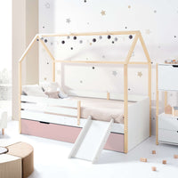 Letto-cassetta Montessori 90x200 cm legno/bianco · Sogni XL NB2000