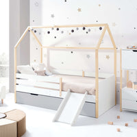 Letto-cassetta Montessori 90x200 cm legno/bianco · Sogni XL NB2000