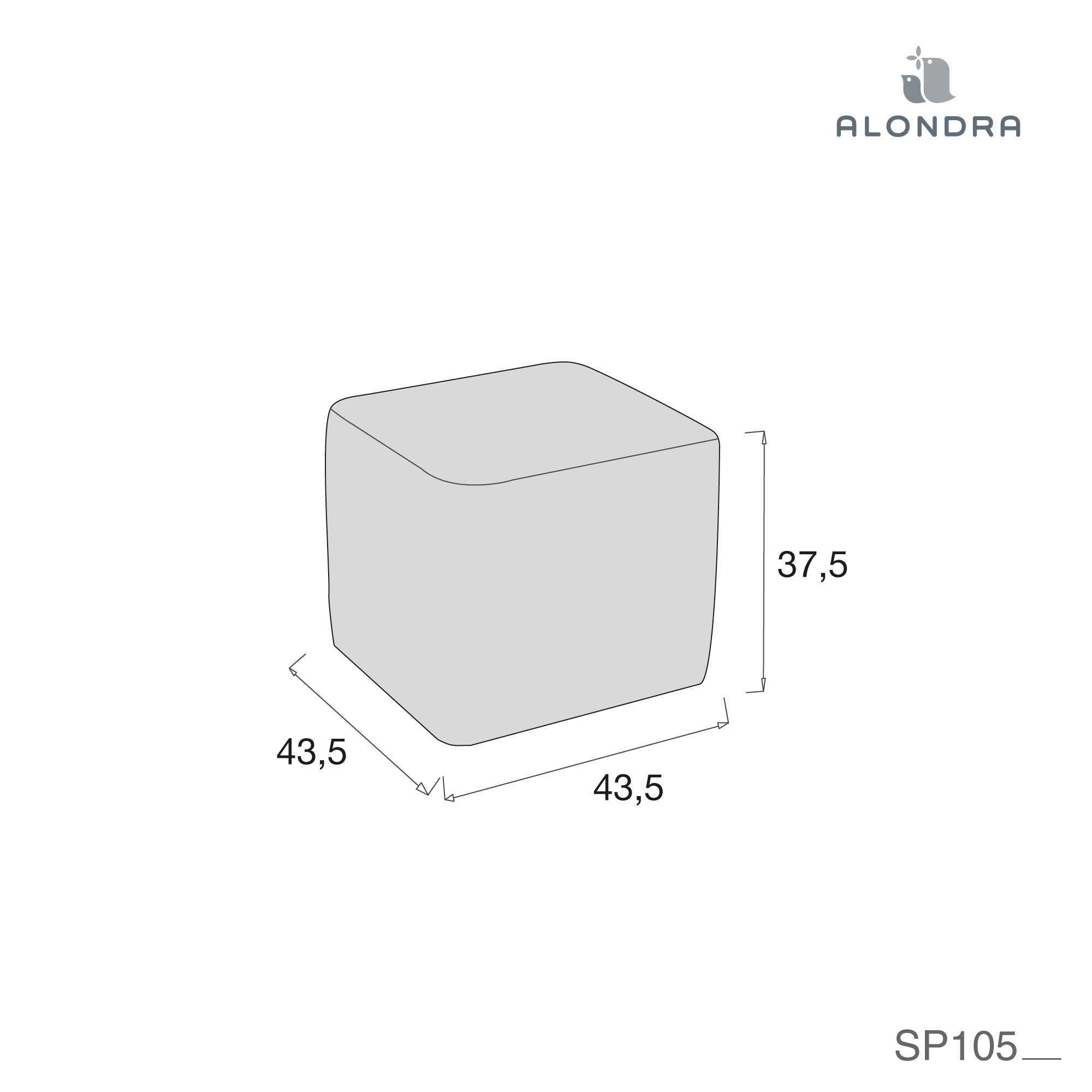 Pouf quadrato in tessuto teddy · SP105TB