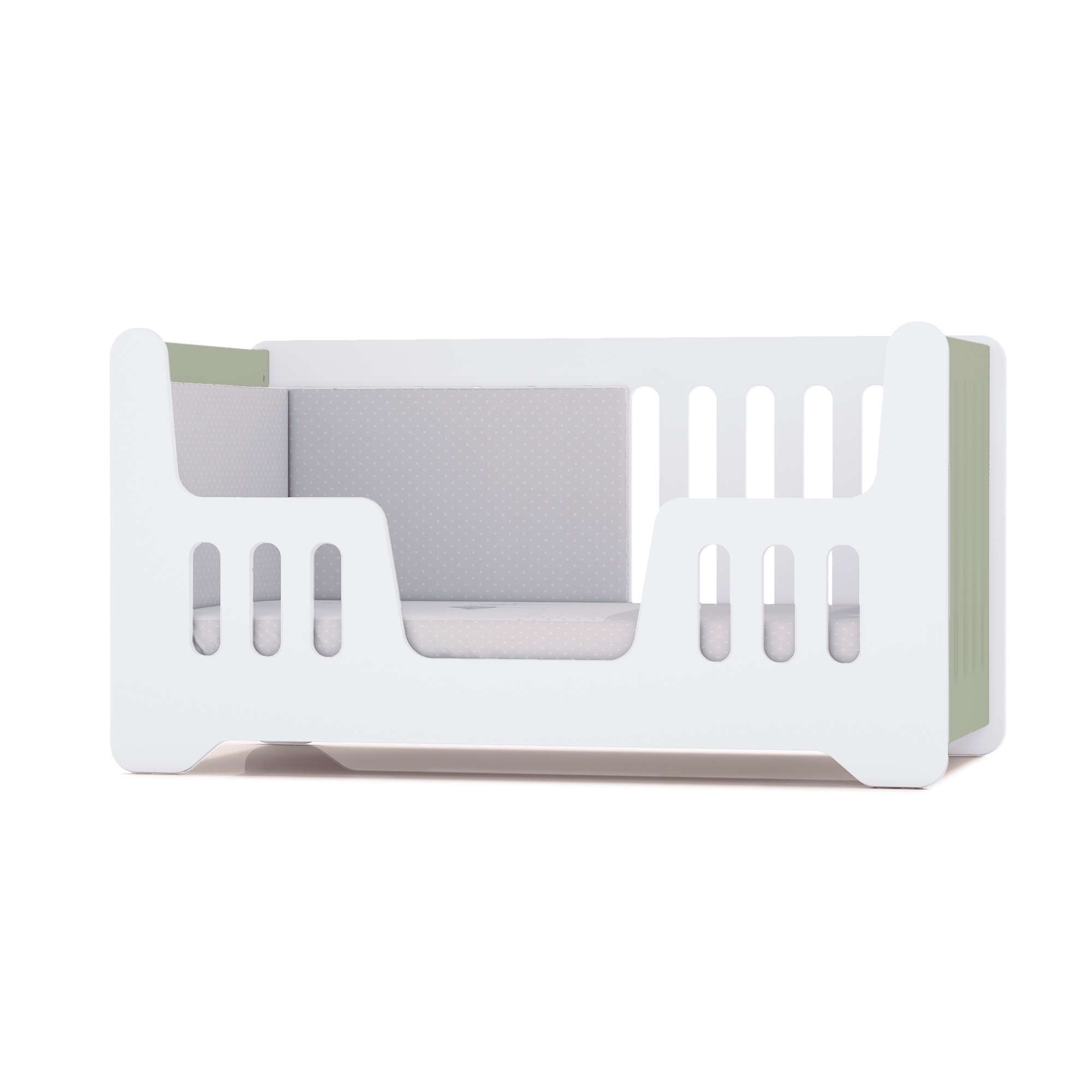 Lettino-letto bambini (2in1) 70x140 cm bianco · C160