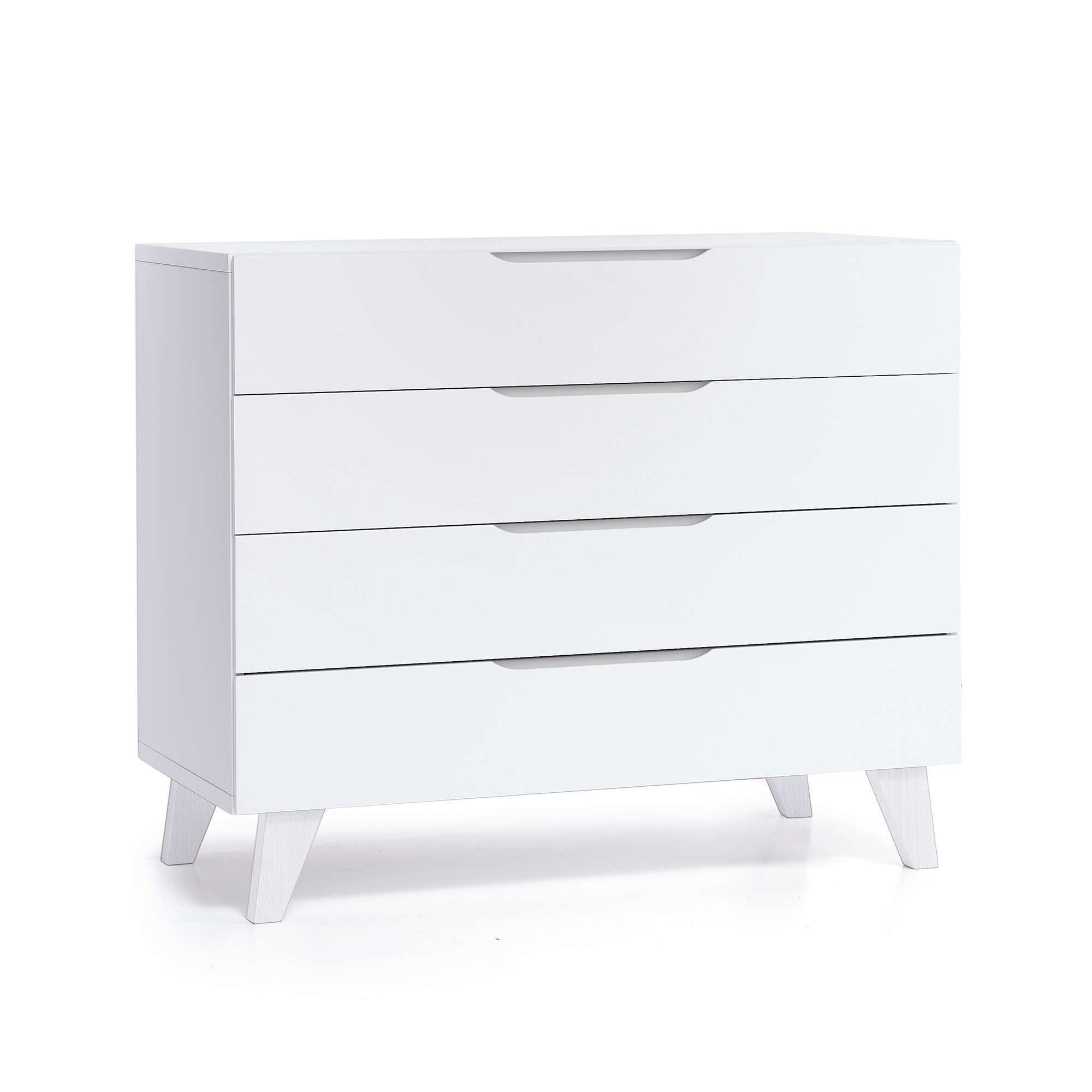 Cassettiera bambini (4 cassetti) stile nordico bianco · Style D247
