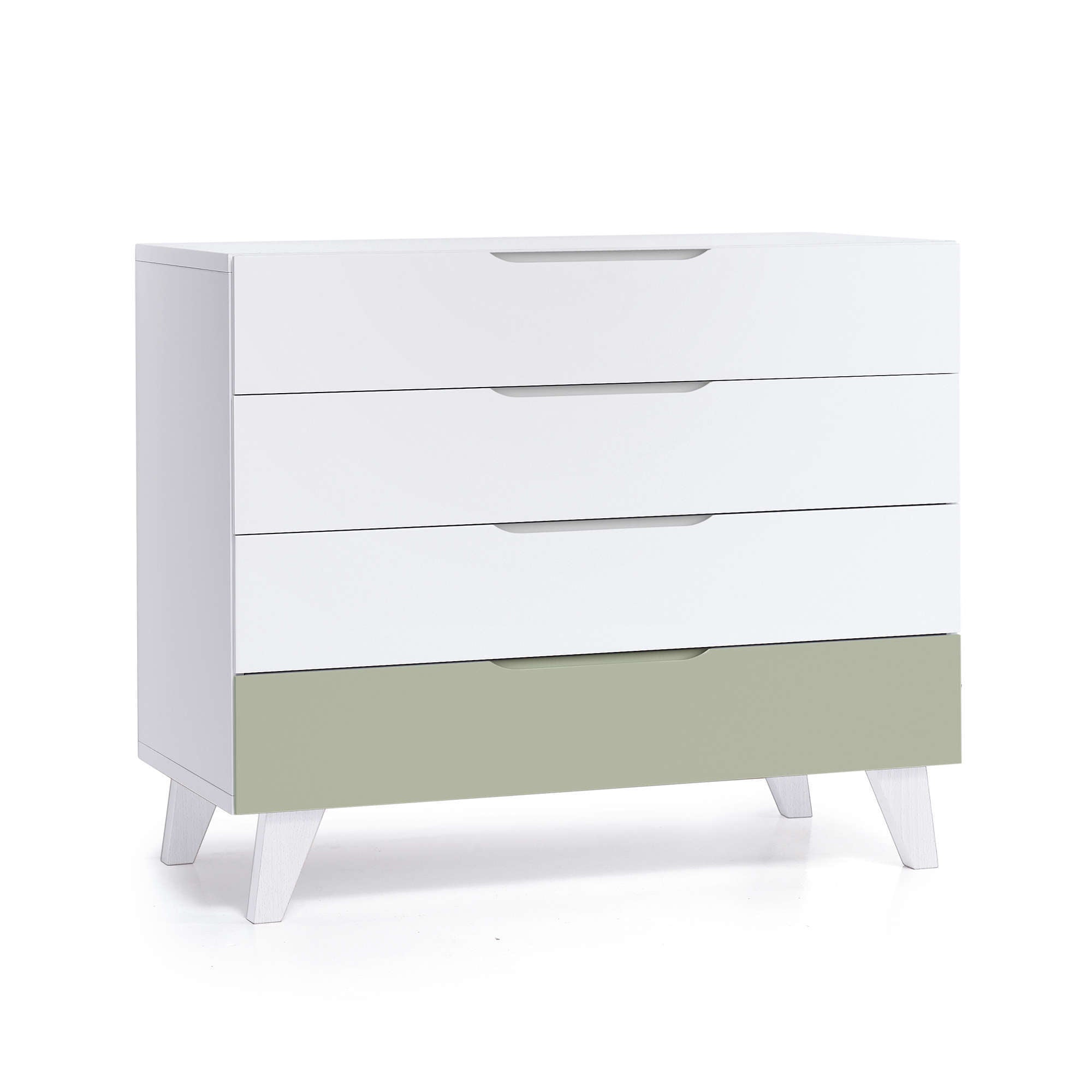 Cassettiera bambini (4 cassetti) stile nordico bianco · Style D247