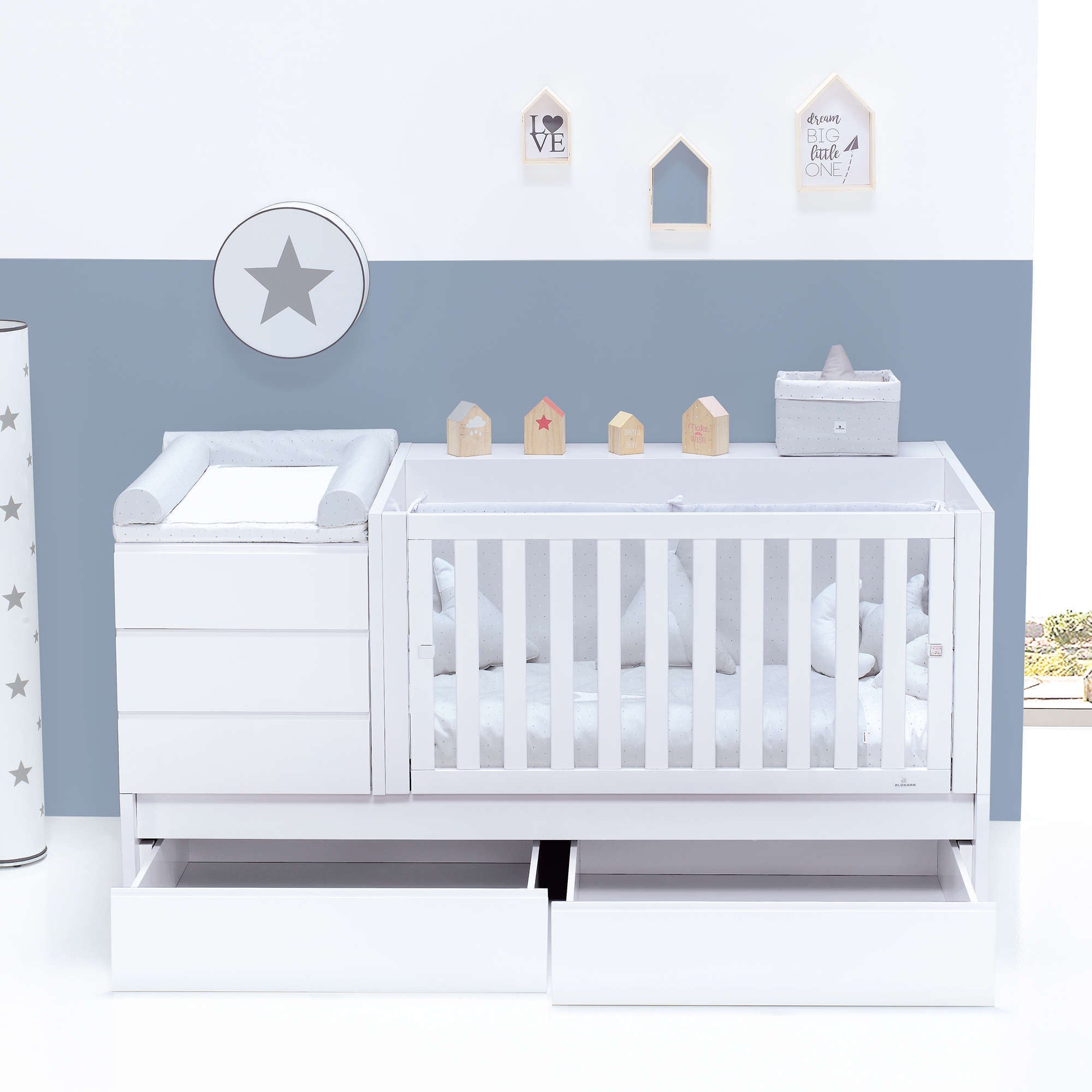 Lettino trasformabile (70x140 cm) bianco · Sero Kubo K551