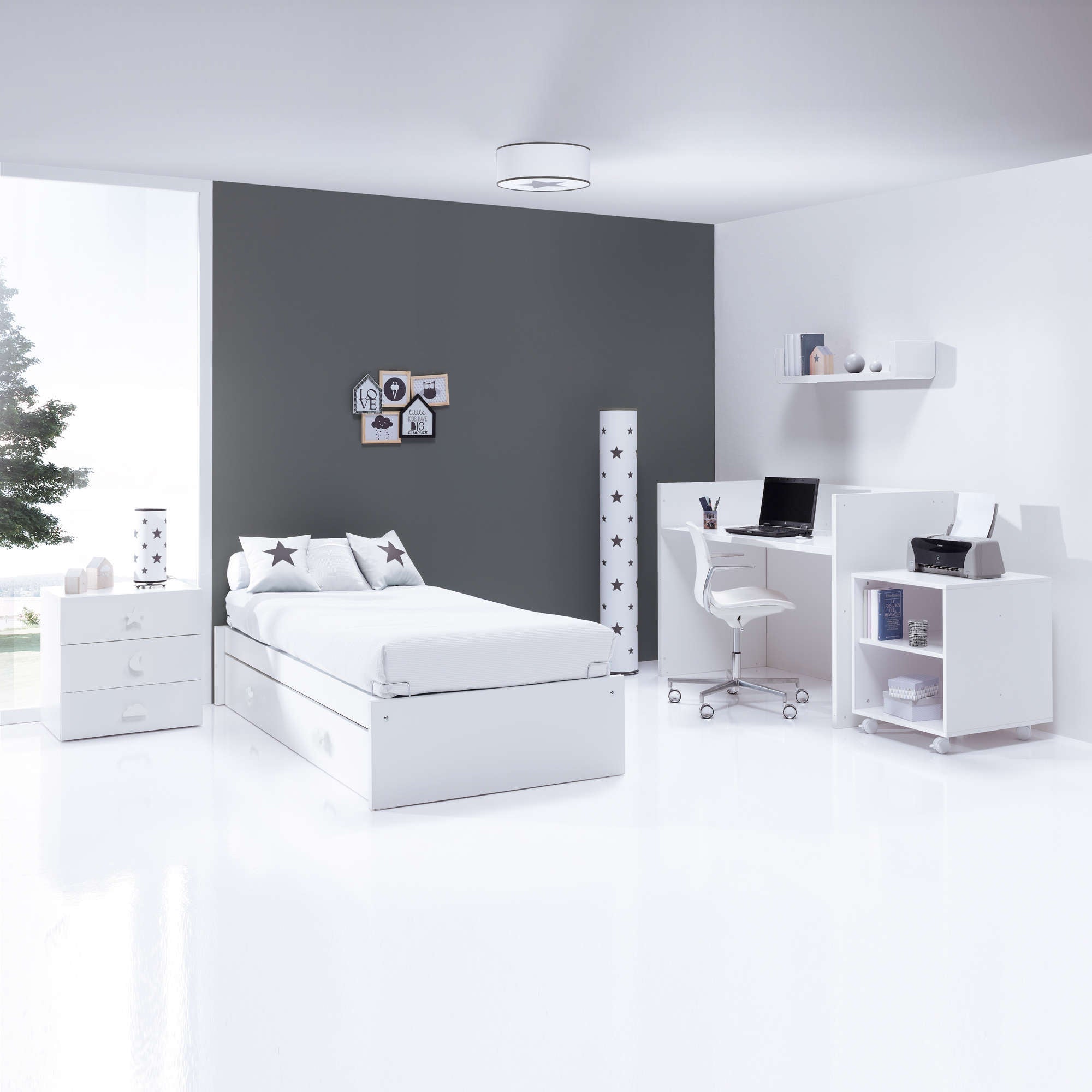 Lettino trasformabile 70x140 cm bianco · Sero Bubble K554