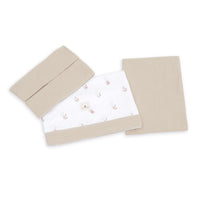 Set lenzuola per lettino/letto 70x140 cm in foglie beige · Nandina 632A-116