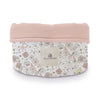 Cestino portasaponi trapuntato bambini foglie rosa · Liberty 614-132
