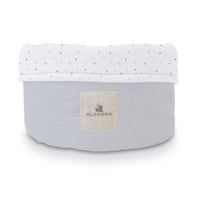 Cestino portasaponi trapuntato bambini grigio con stele · Delphin 614-134