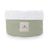 Cestino portasaponi trapuntato bambini verde con stele · Mist 614-156