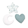 Set 3 cuscini decorazione (luna, stella, cuore) eucalipto · Musgo 693A-118