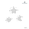 Set 3 cuscini decorazione (luna, stella, cuore) foglie rosa · Liberty 693A-132