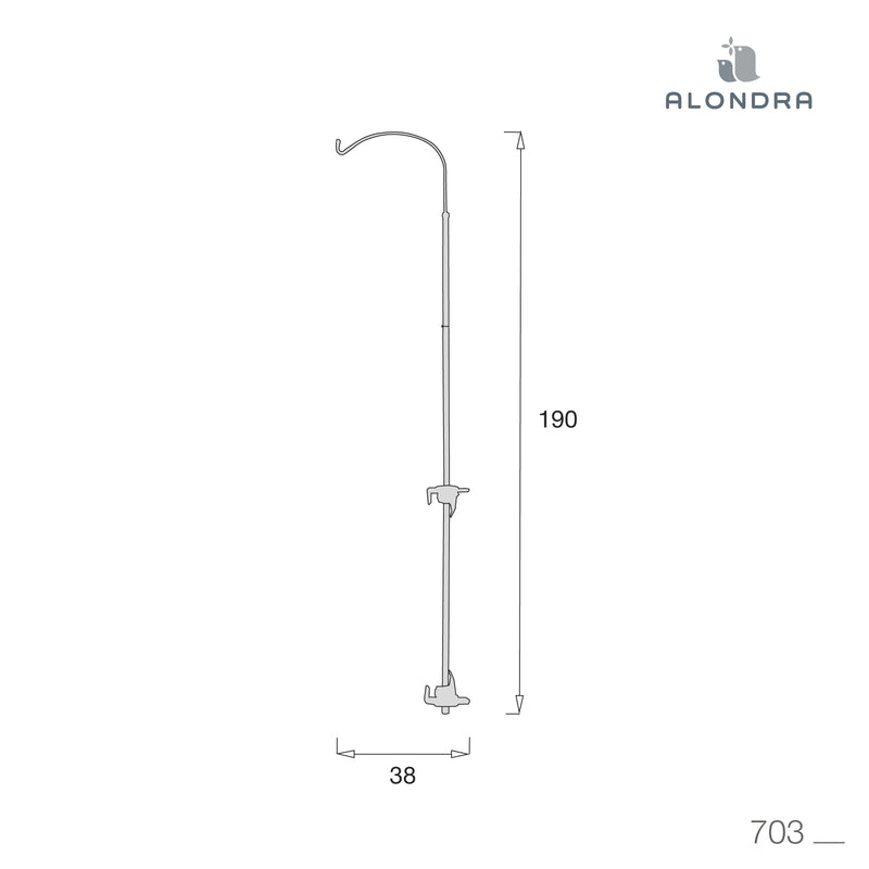 Supporto bianco per baldacchino da culla/lettino · 703-70