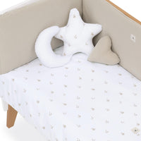 Paracolpi per lettino 70x140 cm (reversibile) foglie beige · Nandina 627A-116