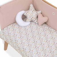 Paracolpi per lettino 70x140 cm (reversibile) foglie rosa · Liberty 627A-132