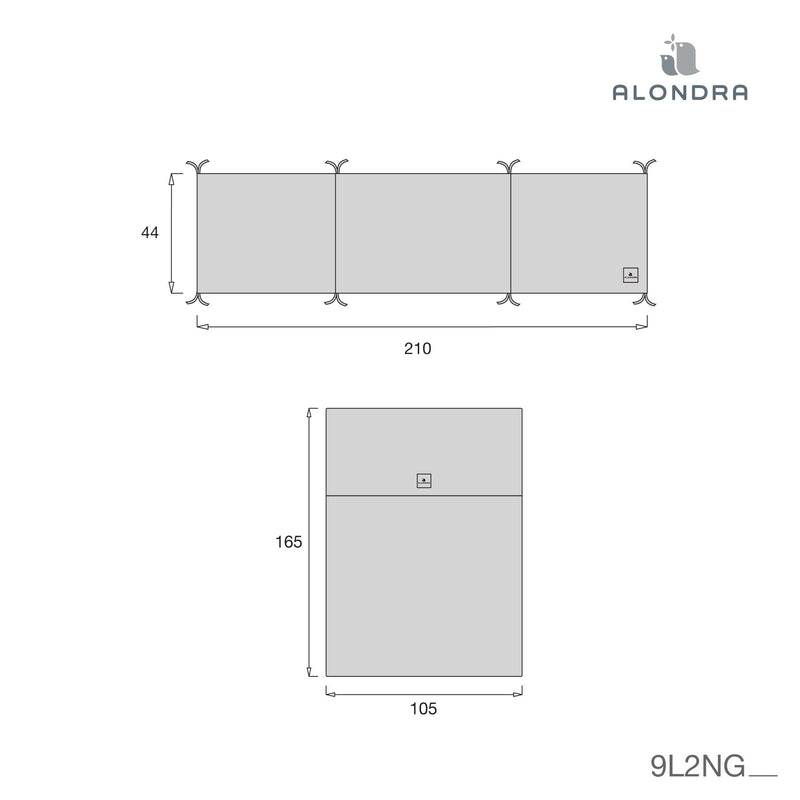 medidas del set nórdico y protector de Alondra