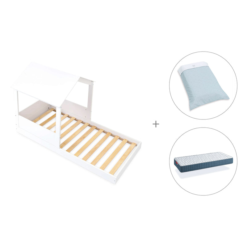 Letto de 90x190 cm Montessori con casetta · Bianca Tre QT664