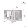Lettino-letto bambini (2in1) 70x140 cm bianco · C160
