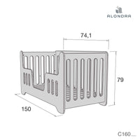Lettino-letto bambini (2in1) 70x140 cm bianco · C160