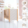 Lettino 60x120 cm legno con vinile fiori rosa sulla testata · Ombra Liberty