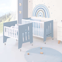 Culla 60x80 cm e lettino 60x120 cm (7in1) blu · Omni Tre Blu denim