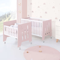 Culla 60x80 cm e lettino 60x120 cm (7in1) rosa chiaro · Omni Tre Flamingo