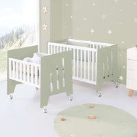 Culla 60x80 cm e lettino 60x120 cm (7in1) verde-oliva · Omni Tre Erba