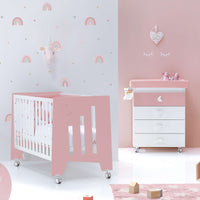 Culla 60x80 cm e lettino 60x120 cm (7in1) rosa · Omni Tre Quarzo