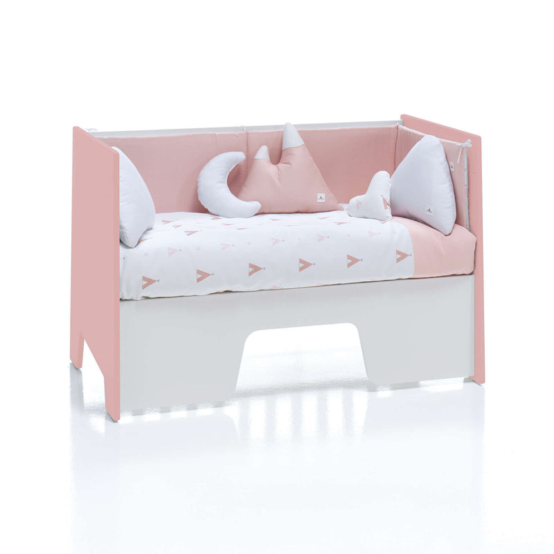 Lettino co-sleeping 60x120 cm (5in1) rosa/bianco · Omni Due Quarzo