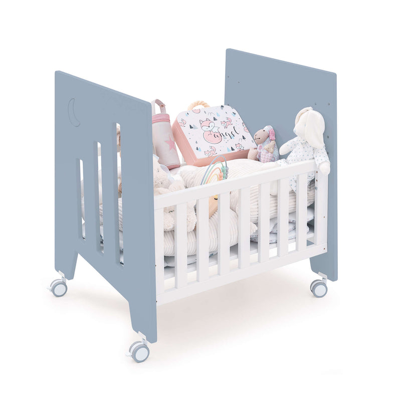 Culla co-sleeping (5in1) con ruote 60x80 cm blu · Omni Uno Blue denim
