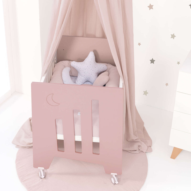 Culla co-sleeping (5in1) con ruote 60x80 cm rosa chiaro · Omni Uno Flamingo