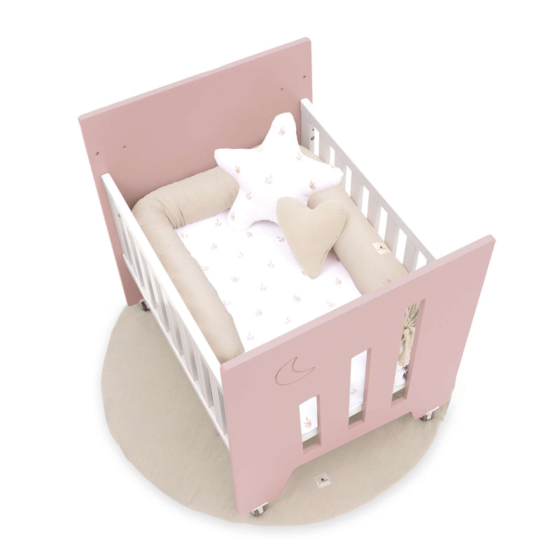 Culla co-sleeping (5in1) con ruote 60x80 cm rosa chiaro · Omni Uno Flamingo