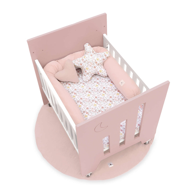 Culla co-sleeping (5in1) con ruote 60x80 cm rosa chiaro · Omni Uno Flamingo