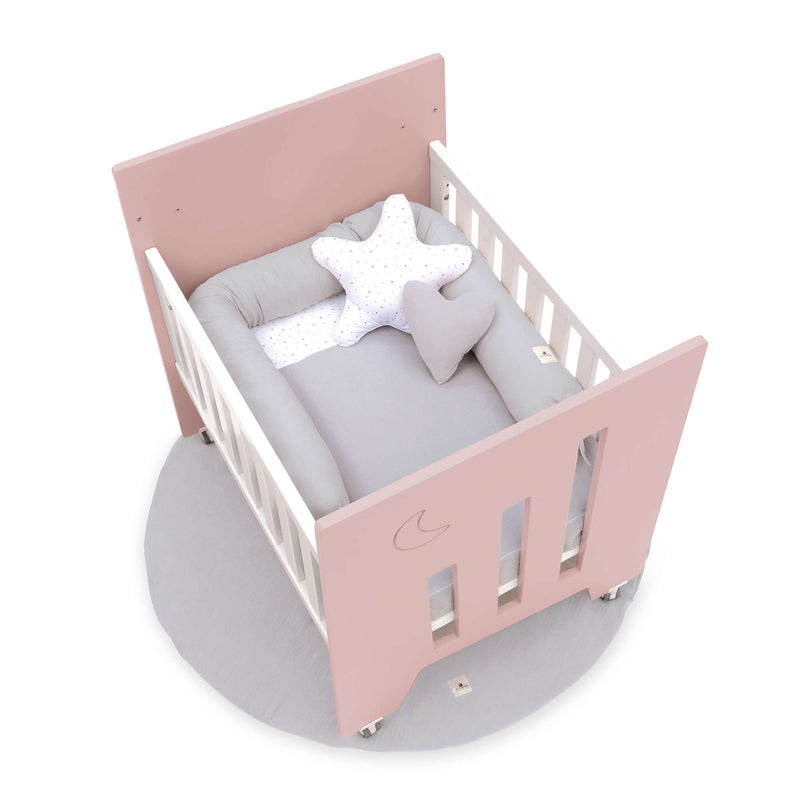 Culla co-sleeping (5in1) con ruote 60x80 cm rosa chiaro · Omni Uno Flamingo