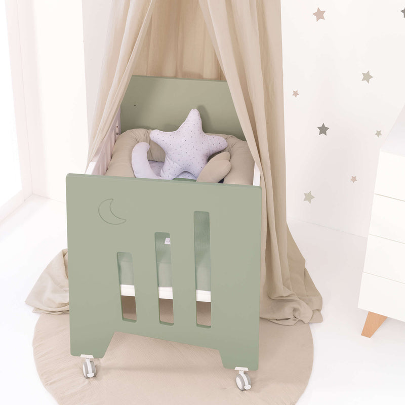 Culla co-sleeping (5in1) con ruote 60x80 cm verde-oliva · Omni Uno Erba