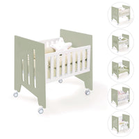 Culla co-sleeping (5in1) con ruote 60x80 cm verde-oliva · Omni Uno Erba