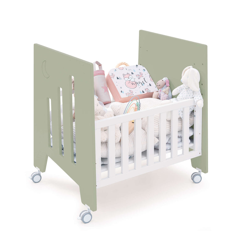 Culla 60x80 cm e lettino 60x120 cm (7in1) verde-oliva · Omni Tre Erba