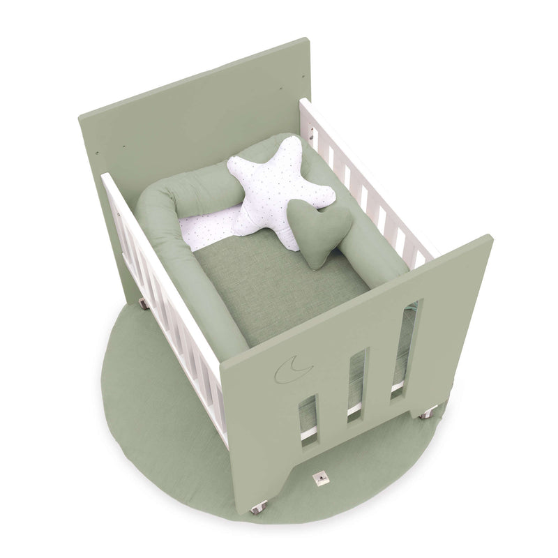 Culla co-sleeping (5in1) con ruote 60x80 cm verde-oliva · Omni Uno Erba