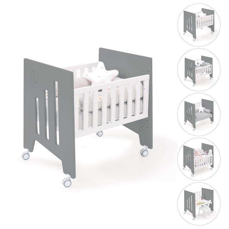 Culla co-sleeping (5in1) con ruote 60x80 cm antracite · Omni Uno Antracita
