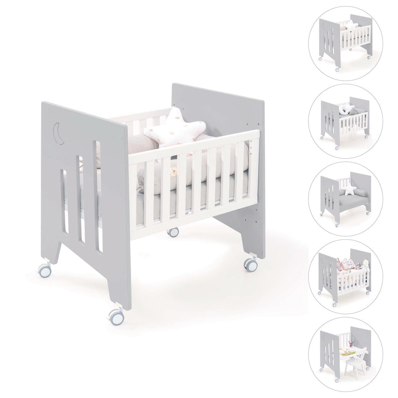 Culla co-sleeping (5in1) con ruote 60x80 cm grigio · Omni Uno Grey