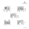 Culla co-sleeping (5in1) con ruote 60x80 cm blu · Omni Uno Blue denim