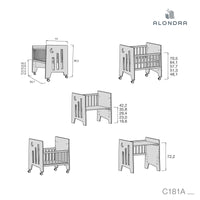 Culla co-sleeping (5in1) con ruote 60x80 cm blu · Omni Uno Blue denim