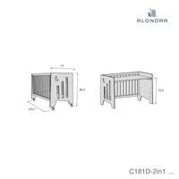 Kit trasformazione da culla 60x80 cm a lettino 60x120 cm bianco