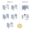 Culla 60x80 cm e lettino 60x120 cm (7in1) blu · Omni Tre Blu denim