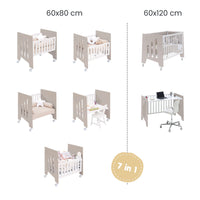 Culla 60x80 cm e lettino 60x120 cm (7in1) beige · Omni Tre Arena