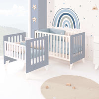 Culla e lettino insieme (7in1) bianco/blu · Nexo Tre Blu denim