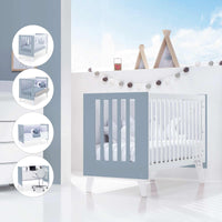 Lettino co-sleeping 60x120 cm (4in1) bianco/celeste · Nexo Due Blu denim