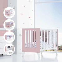 Lettino co-sleeping 60x120 cm (4in1) rosa chiaro · Nexo Due Flamingo