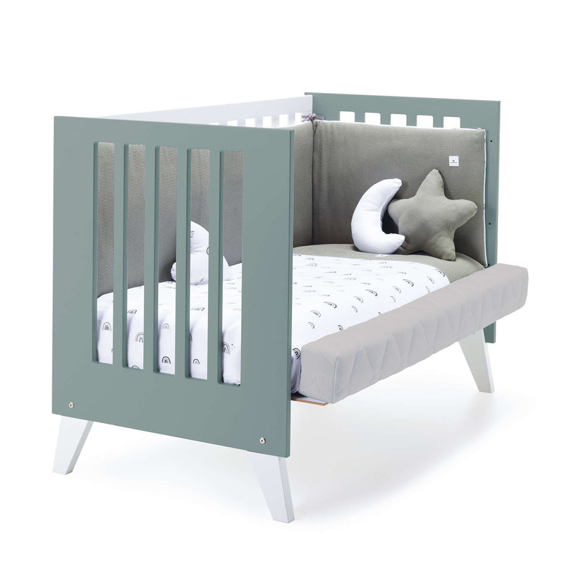Lettino co-sleeping 60x120 cm (4in1) bianco/verde eucalipto · Nexo Due Eucalyptus
